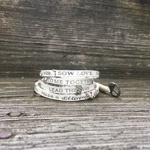 White Humanity for All wrap bracelet